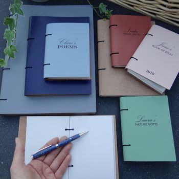 Personalised Leather Notebook Journal, 4 of 9