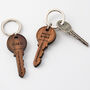 Personalised Wooden Key Shape Keyring, thumbnail 2 of 4