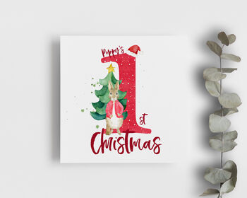 Personalised First Christmas Card Rabbit, 3 of 4