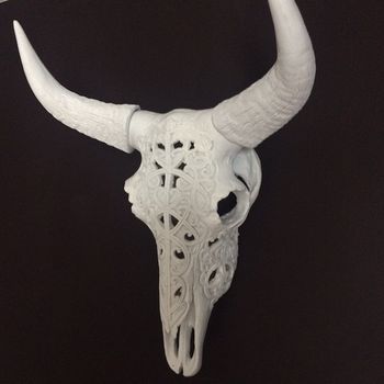 Filigree Faux Skull With Horns, 5 of 6