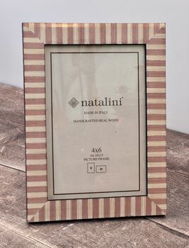 Natalini Pink And White Striped Photo Frame, 2 of 4