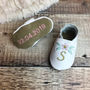 Personalised Embroidered Flower Baby Shoes, thumbnail 3 of 9