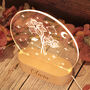 Zodiac Sign And Birth Flower Wooden Base Lamp, thumbnail 2 of 6