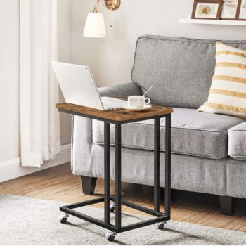 End Table With Castors Industrial Side Table, 3 of 12