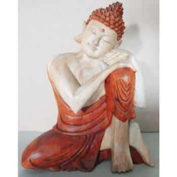 Hand Carved Thinking Buddha Statue, 2 of 6