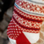 Personalised Oslo White Heel Red Christmas Stocking, thumbnail 4 of 8