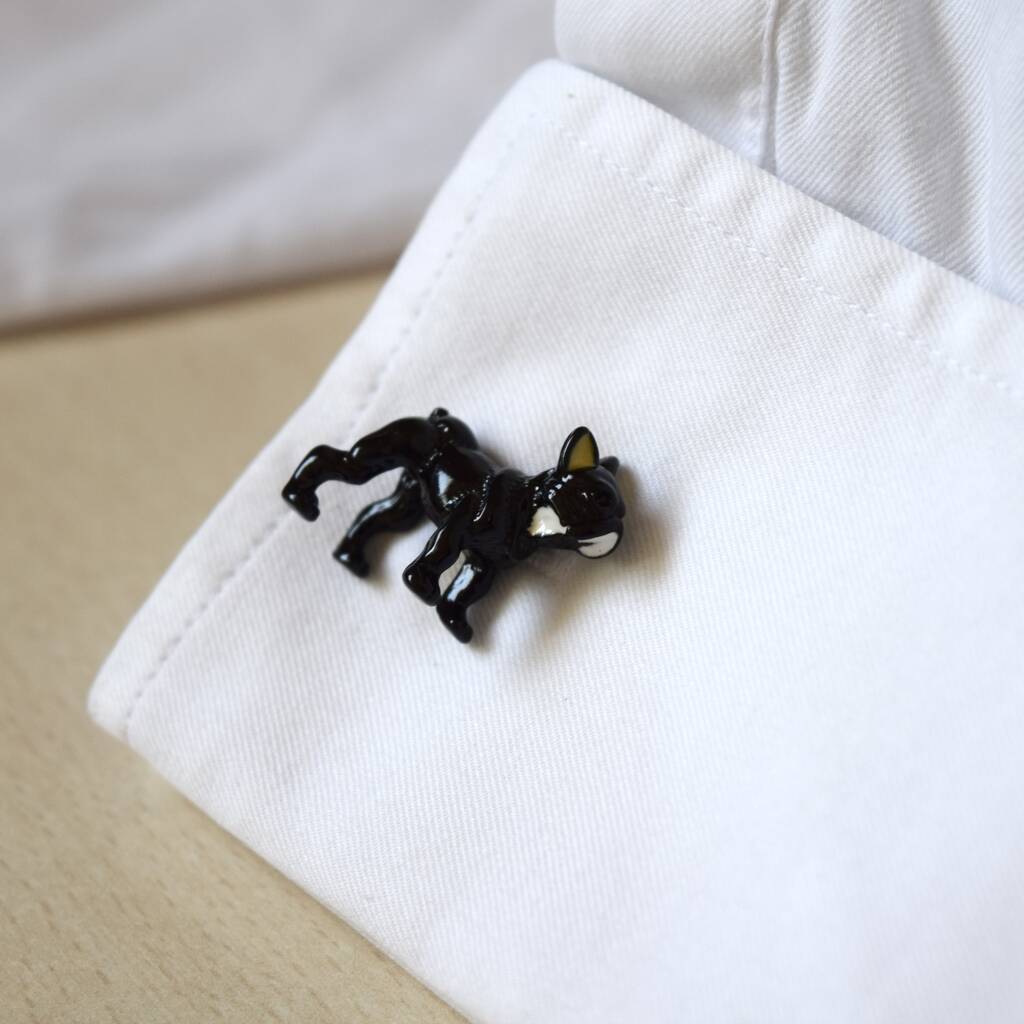 French Bulldog Cufflinks 316 L Stainless Steel Gift For Dog Lovers, 1 of 5