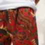 Red Men’s Cotton Batik Shorts, thumbnail 1 of 5