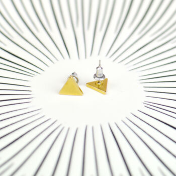 Tiny Gold Stud Earrings, 2 of 3