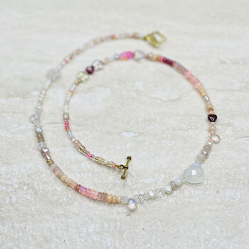Moonstone Opal Ruby And Pearl Necklace, 3 of 4
