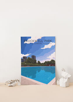 Brockwell Park London Travel Poster Art Print, 2 of 8