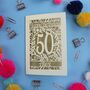 Personalised 50th Birthday Card Papercut Flower Design, thumbnail 4 of 8