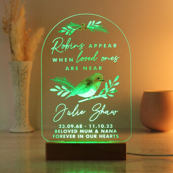 Personalised Robins Memorial LED Light, 10 of 12