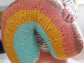 Knitted Rainbow Pillow, 6 of 7