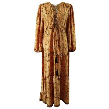 'Goldie' Black And Mustard Maxi Dress, 4 of 5