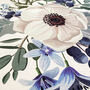 White Anemone Floral Cushion Cover With White And Blue, thumbnail 2 of 7