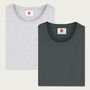 Two Pack Light And Dark Grey Organic Plain T Shirts, thumbnail 1 of 9