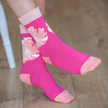 Leaf Violet And Wildflower Rose Women's Socks Bundle, 3 of 4