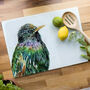 Inky Starling Glass Worktop Saver, thumbnail 1 of 6