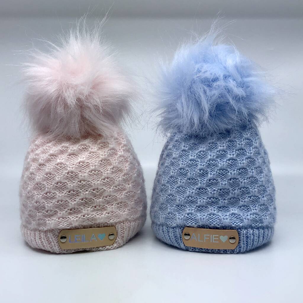 knitted baby pom pom hat by broughton & co | notonthehighstreet.com