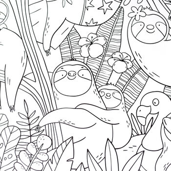 Fun Sloths Giant Activity Colouring Poster, 5 of 8