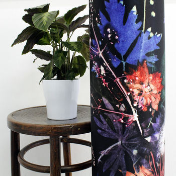 Deep Blue With Bright Botanicals Meter High Floor Lamp, 2 of 3