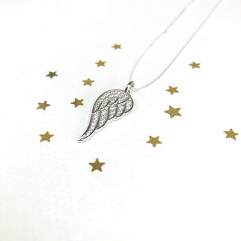 Sterling Silver Angel Wing Necklace, 4 of 6