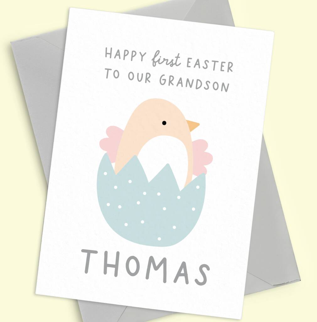 Grandson Personalised Happy First Easter Card By Project Pretty