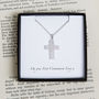 Personalised Rose Quartz Cross Charm Necklace, thumbnail 3 of 3