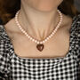 Cream Bead And Chocolate Heart Necklace, thumbnail 3 of 6