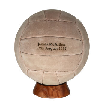 Personalised Engraved Hand Sewn Suede Leather Football Ball Size Five, 11 of 12