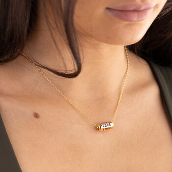 Personalised Love Is All Around Necklace, Rainbow, 5 of 9