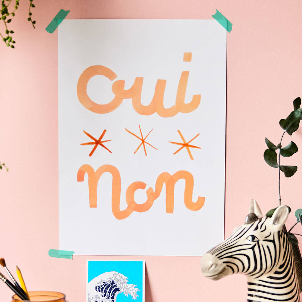Oui Non A3 French Print, Unframed, 1 of 5