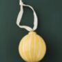 Yellow Sripe Hand Painted Modern Bauble, thumbnail 2 of 3
