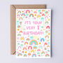 Girls 1st Birthday Card, Rainbow First Birthday Card, thumbnail 1 of 3