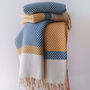 Nordic Herringbone Cotton Throw Blanket, thumbnail 1 of 12