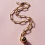 Miley Gold Plated Ball Bead Textured Chain Necklace, thumbnail 2 of 4