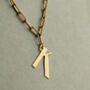 Gold Typography Alphabet Initial Pendant Necklace, thumbnail 3 of 9