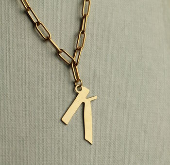Gold Typography Alphabet Initial Pendant Necklace, 2 of 9