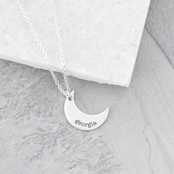 Personalised Crescent Moon Necklace, 9 of 12