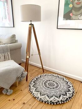 Round Mandala Floor Cushion Cover, 6 of 6