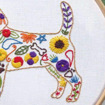 Floral Dog Embroidery Kit, 6 of 7