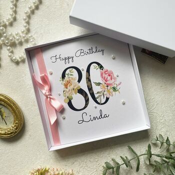 Personalised 80th Birthday Card. Handmade, 4 of 4