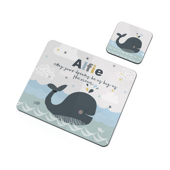 Personalised Children's Whale Placemat Set, 4 of 4