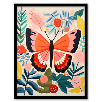 Flutterby Butterfly Matisse Style Multi Wall Art Print, 5 of 6