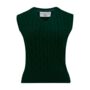 Cable Knit Slipover In Green Vintage 1940s Style, thumbnail 1 of 2