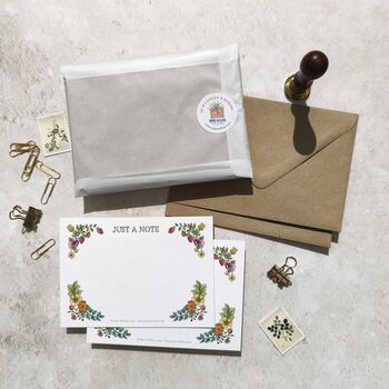 Folk Floral Watercolours Flat Note Card Gift Set, 5 of 7