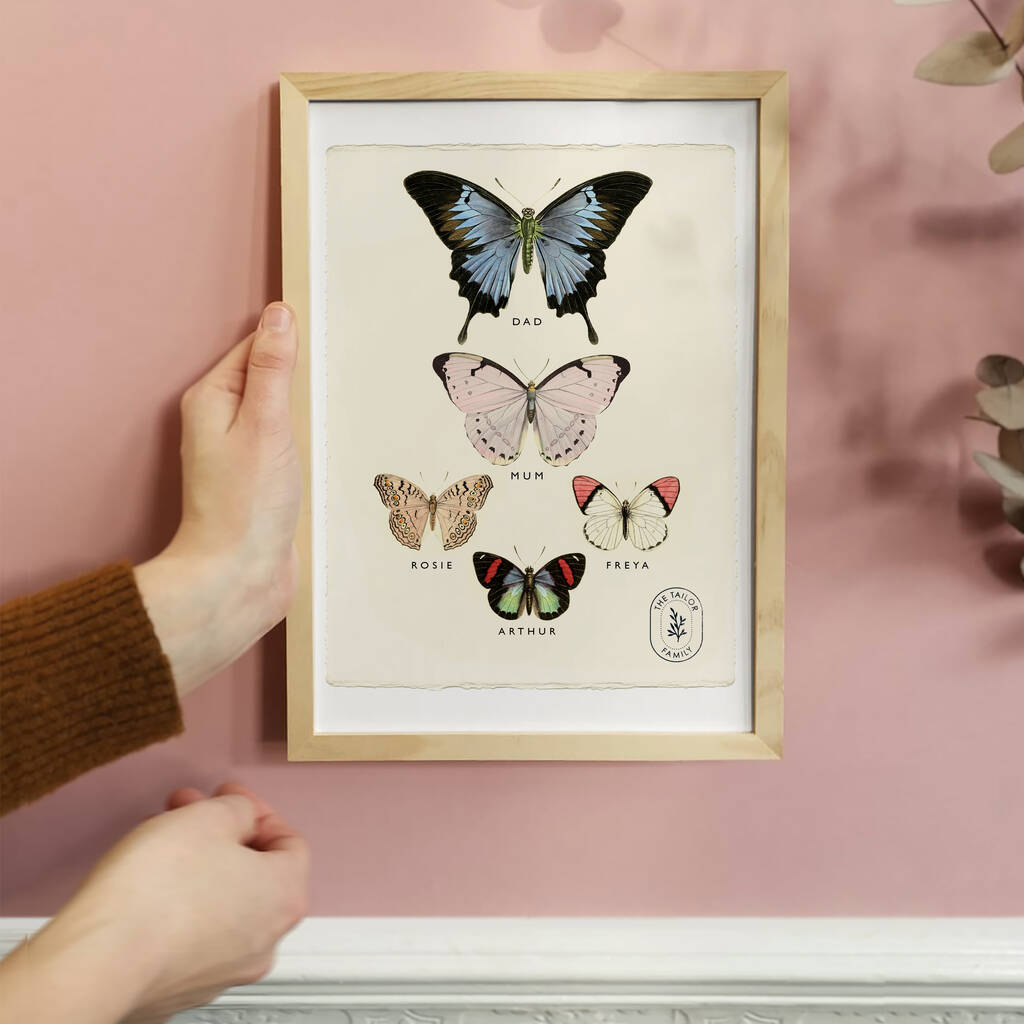 Family Butterfly Print, Unframed, 1 of 9
