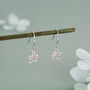 Sterling Silver Two Tone Daisy Flower Drop Earrings With Hooks, thumbnail 1 of 10