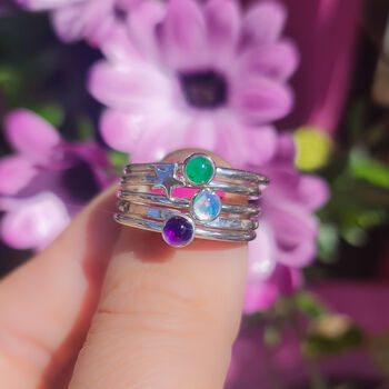 Simply Birthstone Sterling Silver Stacking Rings, 11 of 12